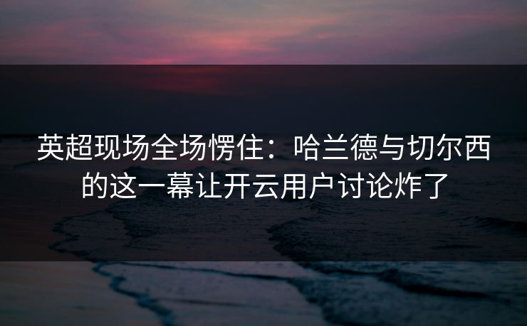 英超现场全场愣住：哈兰德与切尔西的这一幕让开云用户讨论炸了