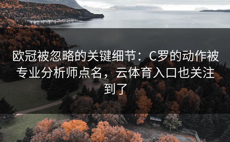 欧冠被忽略的关键细节：C罗的动作被专业分析师点名，云体育入口也关注到了